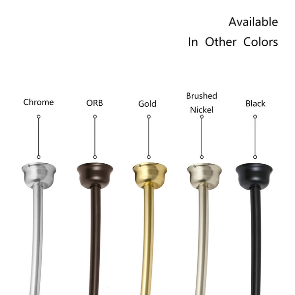Loft97 CR2XX Aluminum Rustproof Wall Mounted Single Curved Shower Rod, adjustable from 45" to 72" Wide