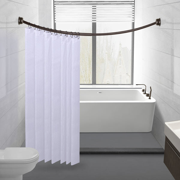 Loft97 CR2XX Aluminum Rustproof Wall Mounted Single Curved Shower Rod, adjustable from 45" to 72" Wide