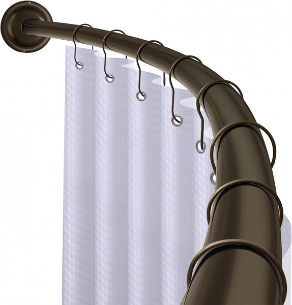 Loft97 CR2XX Signature Aluminum Series Curved Shower Curtain Rod - Rustproof Aluminum Wall Mount Rod, Adjustable 45 to 72 Inch, Adds Up to 8 Inches of Extra Shower Space