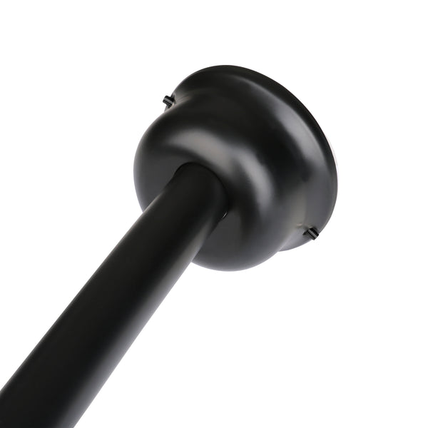 Loft97 CR9XX Rustproof Wall Mounted Single Curved Shower Rod, Aluminum, adjustable from 45" to 72" Wide, Includes Shower Rings and PEVA Liner