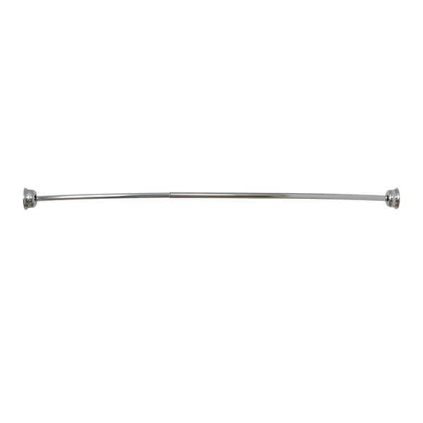 Loft97 CR9XX Rustproof Fixed Mount Single Curved Shower Rod, Aluminum, adjustable from 45" to 72" Wide, Includes Shower Rings and PEVA Liner