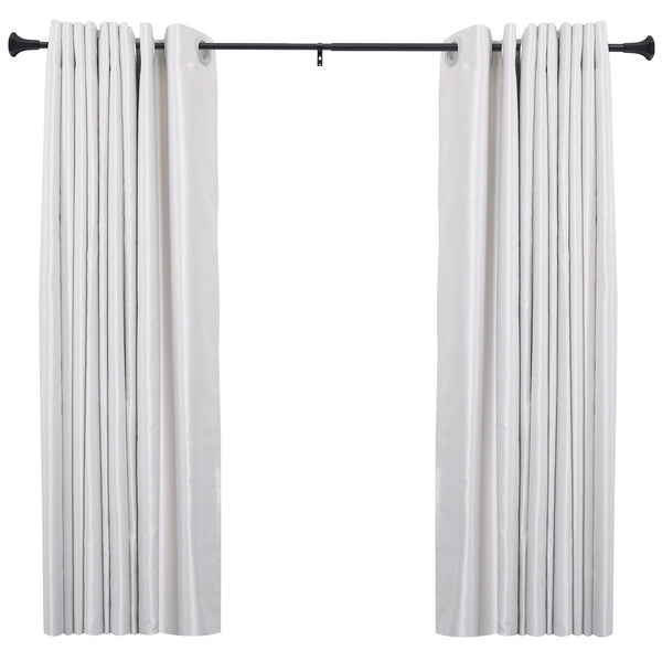 Loft97 D17XX 3/4" Diameter Adjustable Heavy-Duty Decorative Curtain Rod with Ornate Endcaps for Indoor Outdoor Use, Fits Living Room, Bedroom, Kitchen & Patio, Matte Black