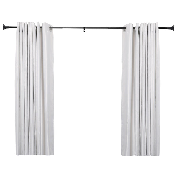 Loft97 D17XX 3/4" Diameter Adjustable Heavy-Duty Decorative Curtain Rod with Ornate Endcaps for Indoor Outdoor Use, Fits Living Room, Bedroom, Kitchen & Patio, Matte Black