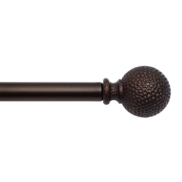 Loft97 D20XX 3/4" Diameter Adjustable Heavy-Duty Decorative Curtain Rod with Ornate Endcaps for Indoor Outdoor Use, Fits Living Room, Bedroom, Kitchen & Patio, Oil Rubbed Bronze