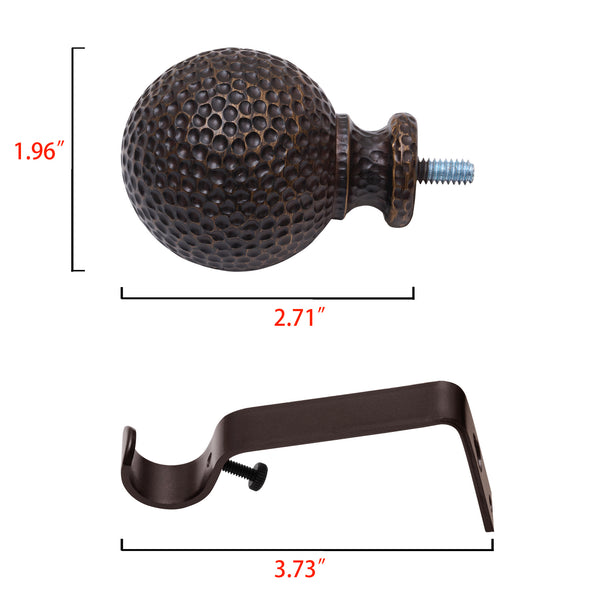 Loft97 D20XX 3/4" Diameter Adjustable Heavy-Duty Decorative Curtain Rod with Ornate Endcaps for Indoor Outdoor Use, Fits Living Room, Bedroom, Kitchen & Patio, Oil Rubbed Bronze