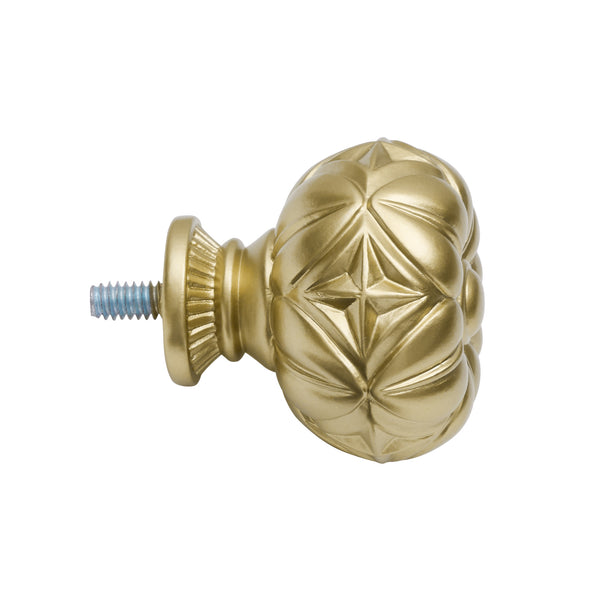 Loft97 D21XX 3/4" Diameter Adjustable Heavy-Duty Decorative Curtain Rod with Ornate Endcaps for Indoor Outdoor Use, Fits Living Room, Bedroom, Kitchen & Patio, Gold