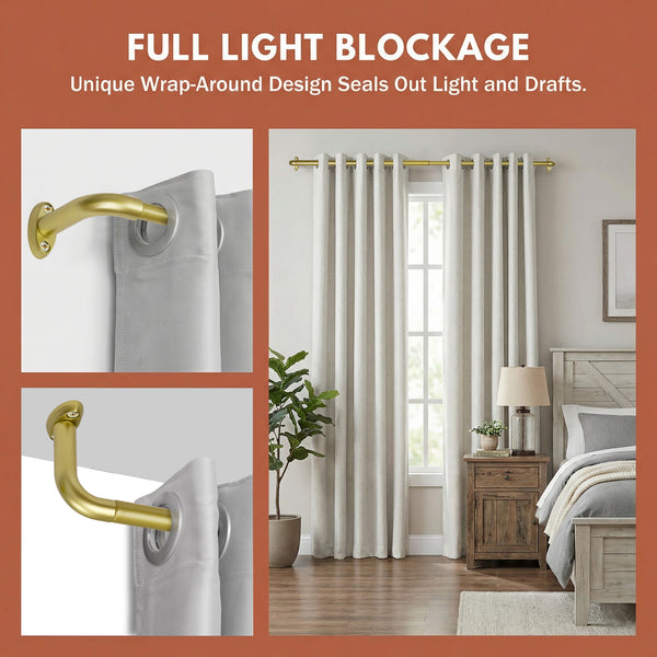 Loft97 D22XX 5/8" Diameter Adjustable Heavy-Duty Decorative Curtain Rod with Ornate Endcaps for Indoor Outdoor Use, Fits Living Room, Bedroom, Kitchen & Patio