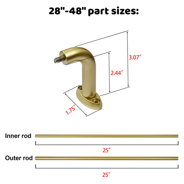 Loft97 D22XX 5/8" Diameter Adjustable Heavy-Duty Decorative Curtain Rod with Ornate Endcaps for Indoor Outdoor Use, Fits Living Room, Bedroom, Kitchen & Patio
