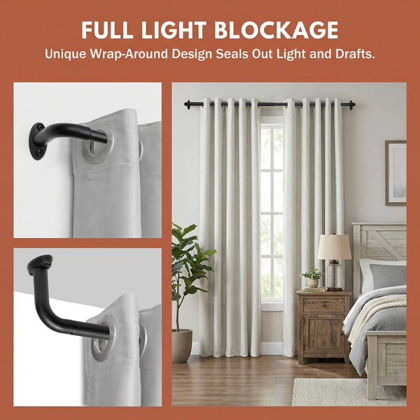 Loft97 D22XX 5/8" Diameter Adjustable Heavy-Duty Decorative Curtain Rod with Ornate Endcaps for Indoor Outdoor Use, Fits Living Room, Bedroom, Kitchen & Patio