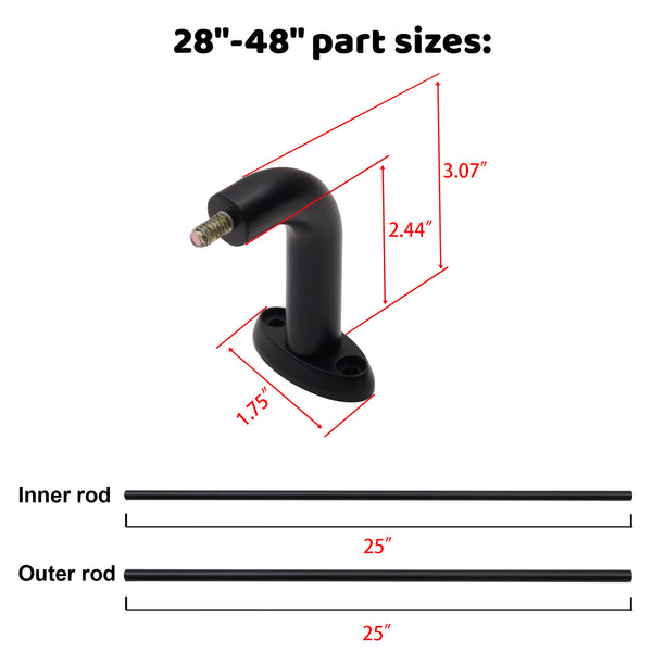 Loft97 D22XX 5/8" Diameter Adjustable Heavy-Duty Decorative Curtain Rod with Ornate Endcaps for Indoor Outdoor Use, Fits Living Room, Bedroom, Kitchen & Patio