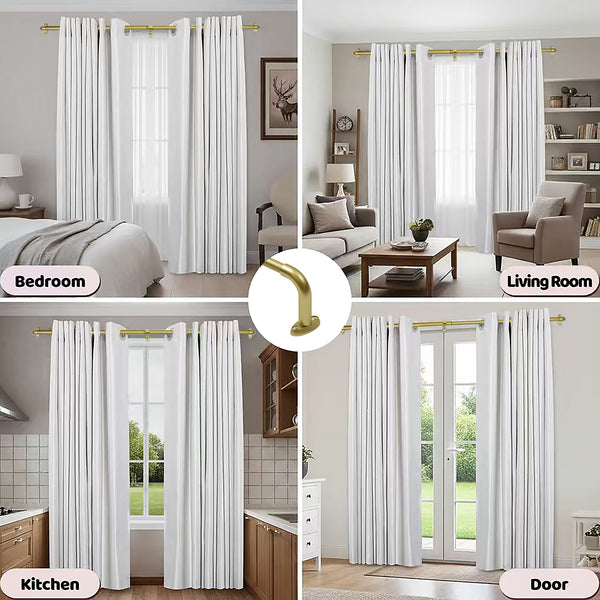 Loft97 D22XX 5/8" Diameter Adjustable Heavy-Duty Decorative Curtain Rod with Ornate Endcaps for Indoor Outdoor Use, Fits Living Room, Bedroom, Kitchen & Patio