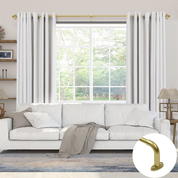Loft97 D22XX 5/8" Diameter Adjustable Heavy-Duty Decorative Curtain Rod with Ornate Endcaps for Indoor Outdoor Use, Fits Living Room, Bedroom, Kitchen & Patio