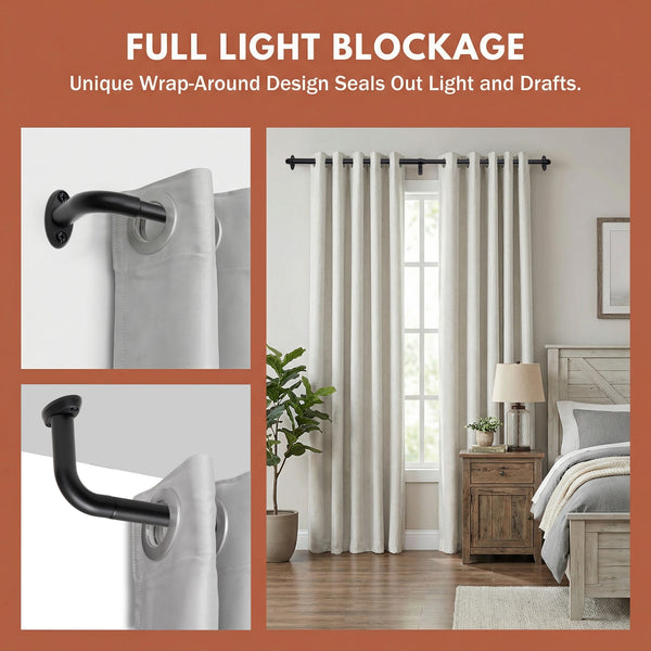 Loft97 D22XX 5/8" Diameter Adjustable Heavy-Duty Decorative Curtain Rod with Ornate Endcaps for Indoor Outdoor Use, Fits Living Room, Bedroom, Kitchen & Patio