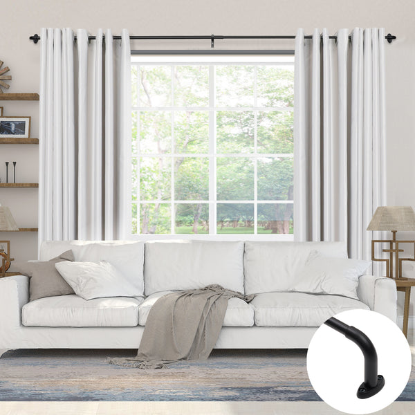 Loft97 D22XX 5/8" Diameter Adjustable Heavy-Duty Decorative Curtain Rod with Ornate Endcaps for Indoor Outdoor Use, Fits Living Room, Bedroom, Kitchen & Patio