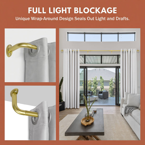 Loft97 D22XX 5/8" Diameter Adjustable Heavy-Duty Decorative Curtain Rod with Ornate Endcaps for Indoor Outdoor Use, Fits Living Room, Bedroom, Kitchen & Patio