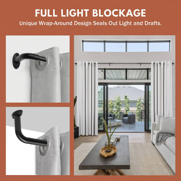 Loft97 D22XX 5/8" Diameter Adjustable Heavy-Duty Decorative Curtain Rod with Ornate Endcaps for Indoor Outdoor Use, Fits Living Room, Bedroom, Kitchen & Patio