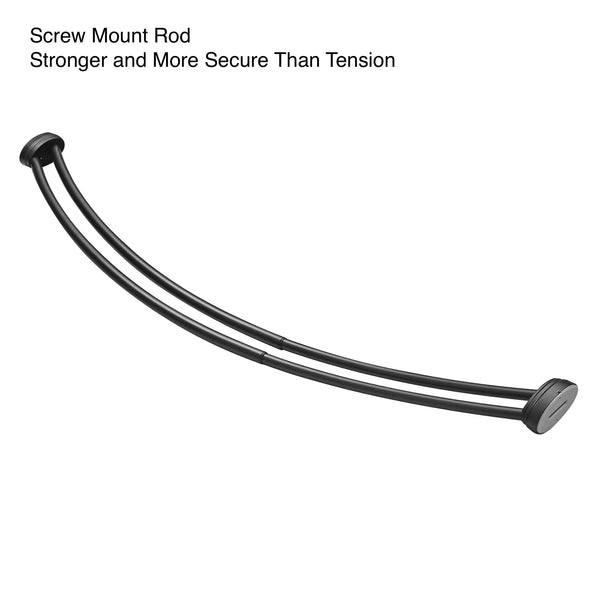 Loft97 DCR2XX Rustproof Wall Mounted Aluminum Double Curved Shower Curtain Rod, Screw Mount Rod, Stronger and More Secure Than Tension, Adjustable Double Shower Rod from 45" to 72", Expandable