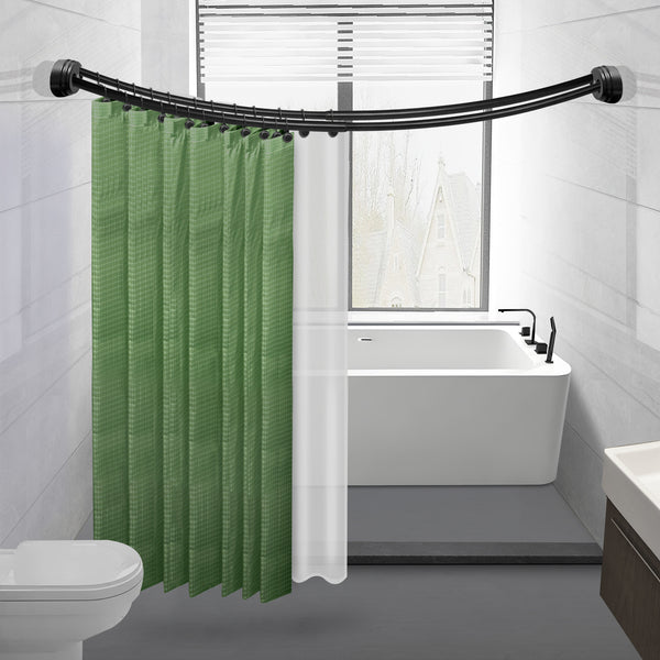 Loft97 DCR2XX Rustproof Wall Mounted Aluminum Double Curved Shower Curtain Rod, Screw Mount Rod, Stronger and More Secure Than Tension, Adjustable Double Shower Rod from 45" to 72", Expandable
