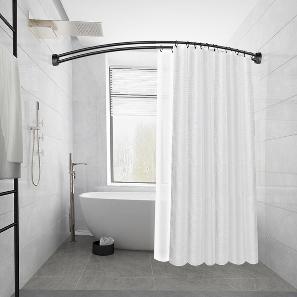 Loft97 Rustproof Aluminum Double Curved Shower Curtain Rod, Adjustable Double Shower Rod from 45" to 72", Expandable, Wall Mounted