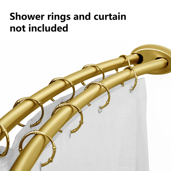 Loft97 DCR2XX Rustproof Wall Mounted Aluminum Double Curved Shower Curtain Rod, Adjustable Double Shower Rod from 45" to 72", Expandable, Wall Mounted