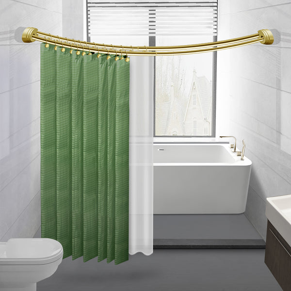 Loft97 DCR2XX Rustproof Wall Mounted Aluminum Double Curved Shower Curtain Rod, Screw Mount Rod, Stronger and More Secure Than Tension, Adjustable Double Shower Rod from 45" to 72", Expandable