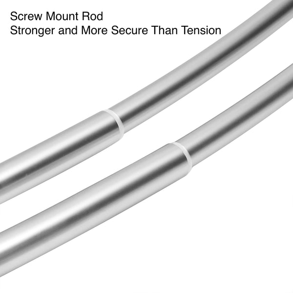 Loft97 DCR2XX Rustproof Wall Mounted Aluminum Double Curved Shower Curtain Rod, Screw Mount Rod, Stronger and More Secure Than Tension, Adjustable Double Shower Rod from 45" to 72", Expandable