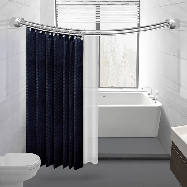 Loft97 DCR2XX Rustproof Wall Mounted Aluminum Double Curved Shower Curtain Rod, Screw Mount Rod, Stronger and More Secure Than Tension, Adjustable Double Shower Rod from 45" to 72", Expandable
