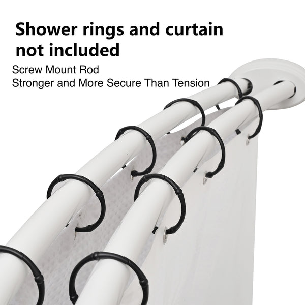 Loft97 DCR2XX Rustproof Wall Mounted Aluminum Double Curved Shower Curtain Rod, Screw Mount Rod, Stronger and More Secure Than Tension, Adjustable Double Shower Rod from 45" to 72", Expandable