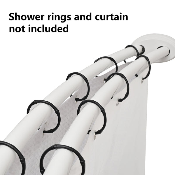 Loft97 DCR2XX Rustproof Wall Mounted Aluminum Double Curved Shower Curtain Rod, Adjustable Double Shower Rod from 45" to 72", Expandable, Wall Mounted