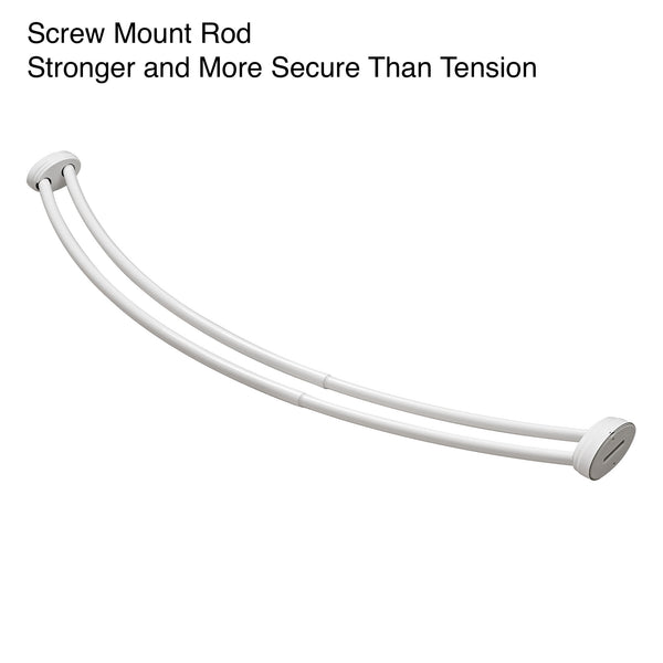 Loft97 DCR2XX Rustproof Wall Mounted Aluminum Double Curved Shower Curtain Rod, Screw Mount Rod, Stronger and More Secure Than Tension, Adjustable Double Shower Rod from 45" to 72", Expandable