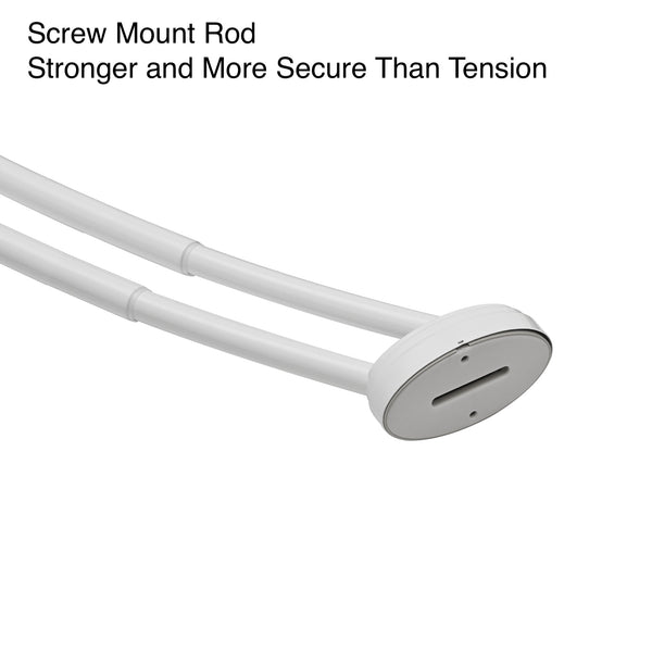 Loft97 DCR2XX Rustproof Wall Mounted Aluminum Double Curved Shower Curtain Rod, Screw Mount Rod, Stronger and More Secure Than Tension, Adjustable Double Shower Rod from 45" to 72", Expandable