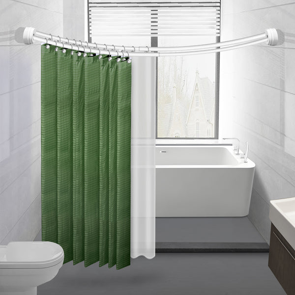 Loft97 DCR2XX Rustproof Wall Mounted Aluminum Double Curved Shower Curtain Rod, Screw Mount Rod, Stronger and More Secure Than Tension, Adjustable Double Shower Rod from 45" to 72", Expandable