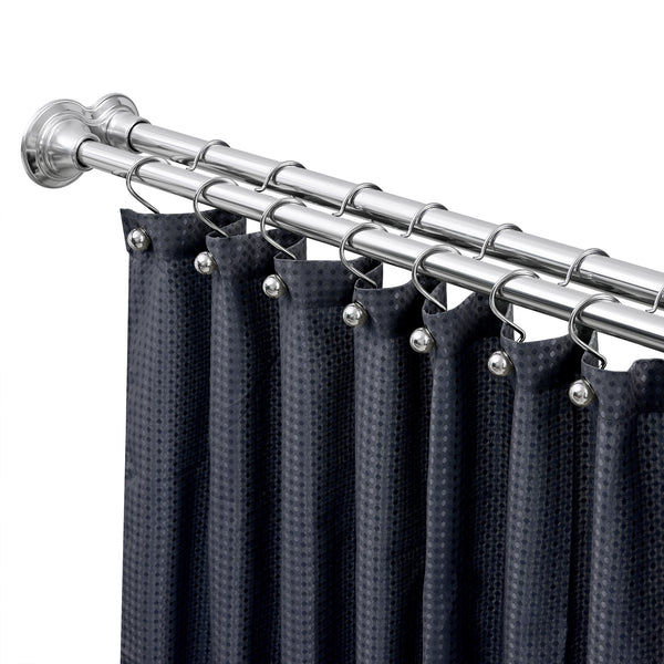 Loft97 DS1XX Adjustable 72-Inch Double Shower Curtain Tension Rods - Rust-Proof Aluminum with  Rubber End Cap, Easy Installation - Extendable, Ideal for Bathroom, Retractable, Wall-to-Wall - No Drilling