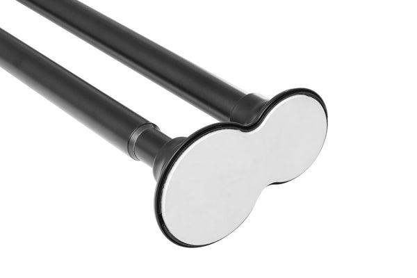 Loft97 DS9XX Adjustable 72-Inch Double Shower Curtain Tension Rods - Rust-Proof Aluminum with  Rubber End Cap, Easy Installation - Extendable, Ideal for Bathroom, Retractable, Wall-to-Wall - No Drilling, Includes shower rings and shower liner