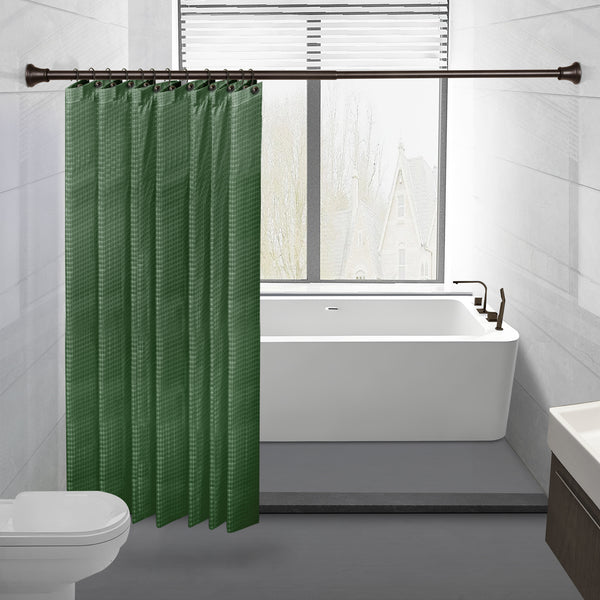 Loft97 FH72XX Adjustable 72-Inch Shower Curtain Tension Rod - Rust-Proof Aluminum with Rubber End Cap, No Drill Installation - Extendable, Ideal for Bathroom, Retractable, Wall-to-Wall - Easy to Hang, Included PEVA Shower liner and shower hooks