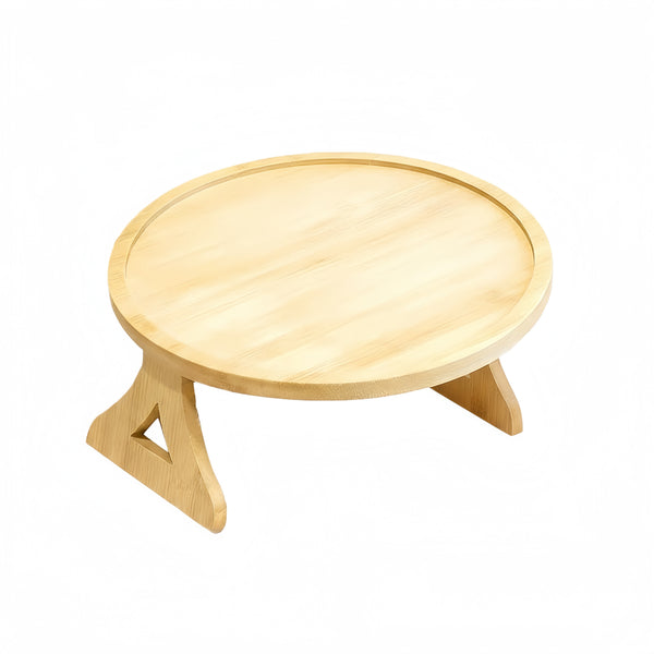 Loft97 FT01NT 11" Bamboo Couch Arm Tray Table, Foldable Sofa Side Tray for Drinks, Snacks, Phone & Remote, Non-Slip Space-Saving Home Essential