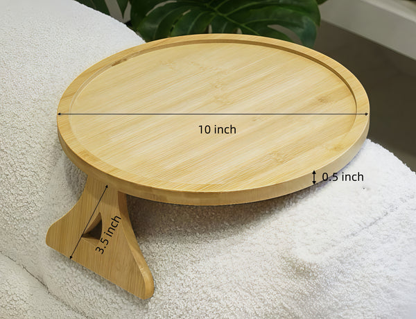 Loft97 FT01NT 11" Bamboo Couch Arm Tray Table, Foldable Sofa Side Tray for Drinks, Snacks, Phone & Remote, Non-Slip Space-Saving Home Essential