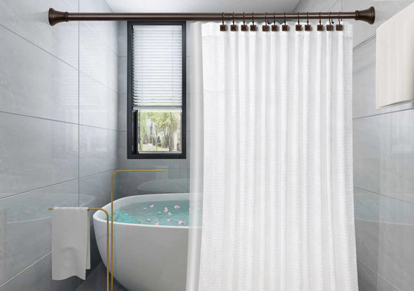 Loft97 HK20XX Shower Hooks - Double Shower Curtain Rings for Bathroom - Rust Resistant Shower Curtain Hooks for Shower Curtain or Liner - Shower Curtain Rings with Crystal Design - Set of 12