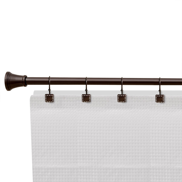 Loft97 HK20XX Shower Hooks - Double Shower Curtain Rings for Bathroom - Rust Resistant Shower Curtain Hooks for Shower Curtain or Liner - Shower Curtain Rings with Crystal Design - Set of 12