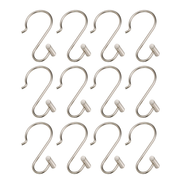 Loft97 HK25XX Shower Rings Hooks, Shower Curtain Rings Hooks for Bathroom, Rust Resistant Shower Curtain Hooks Rings, Set of 12, Chrome/Oil Rubbed Bronze/Brushed Nickel/Matte Black/Gold