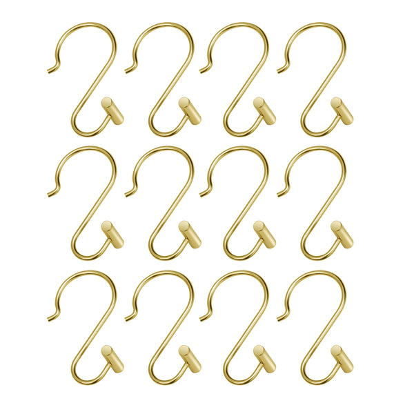 Loft97 HK25XX Shower Rings Hooks, Shower Curtain Rings Hooks for Bathroom, Rust Resistant Shower Curtain Hooks Rings, Set of 12, Chrome/Oil Rubbed Bronze/Brushed Nickel/Matte Black/Gold