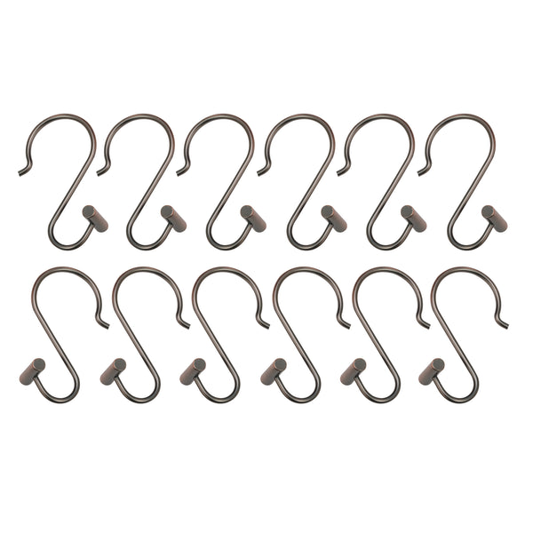 Loft97 HK25XX Shower Rings Hooks, Shower Curtain Rings Hooks for Bathroom, Rust Resistant Shower Curtain Hooks Rings, Set of 12, Chrome/Oil Rubbed Bronze/Brushed Nickel/Matte Black/Gold