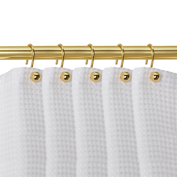 Loft97 HK7XX  Shower Hooks - Shower Curtain Rings for Bathroom - Rust Proof Shower Curtain Hooks for Shower Curtain or Liner - Set of 12 - Chrome/Brushed Nickel/ORB/Black/Gold