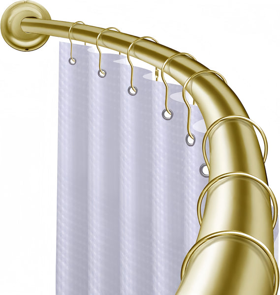 Loft97 CR2XX Signature Aluminum Series Curved Shower Curtain Rod - Rustproof Aluminum Wall Mount Rod, Adjustable 45 to 72 Inch, Adds Up to 8 Inches of Extra Shower Space