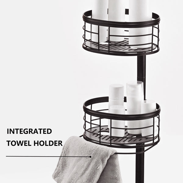 Loft97 PC4XX Rust-Resistant Tension Pole Shower Caddy, 3 Shelves