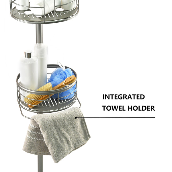 Loft97 PC4XX Rust-Resistant Tension Pole Shower Caddy, 3 Shelves