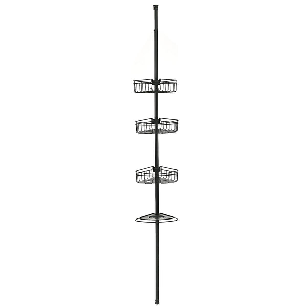 Loft97 PC5XX 4 Tier Steel Tension Pole Shower Caddy with 3 Baskets & Soap Tray Shelf