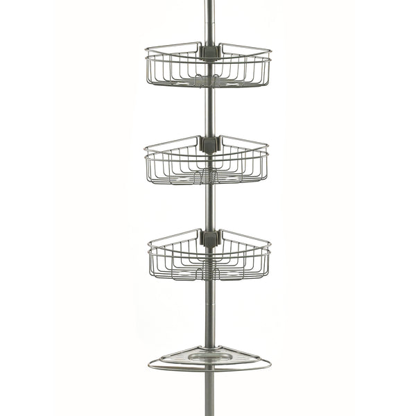 Loft97 PC5XX 4 Tier Steel Tension Pole Shower Caddy with 3 Baskets & Soap Tray Shelf