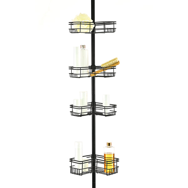 Loft97 PC6XX Rust-Resistant Shower Tension Pole Caddy, 4 Shelves