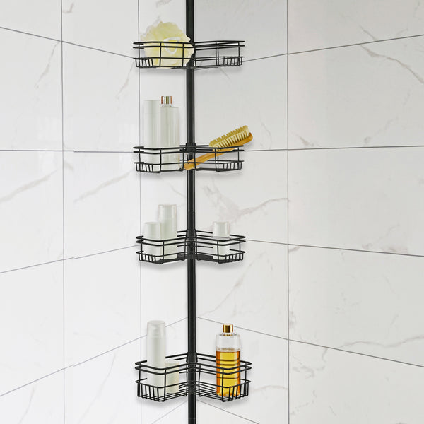 Loft97 PC6XX Rust-Resistant Shower Tension Pole Caddy, 4 Shelves